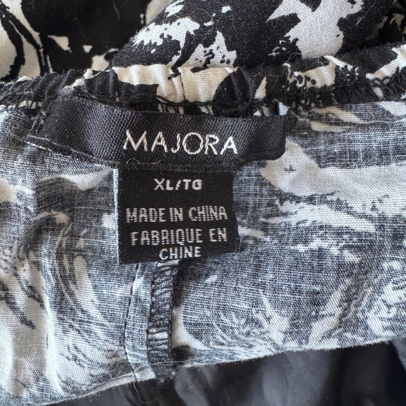 Majora XL Black & White‎ Floral Summer Midi Dress Sleeveless Neck Tie Whimsigoth - Picture 7 of 16